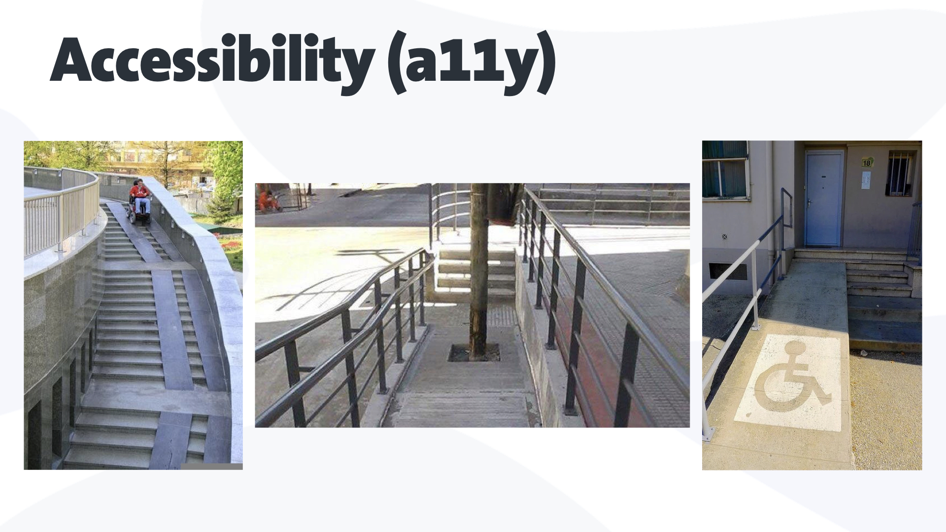 three wrongly built accessible ramps